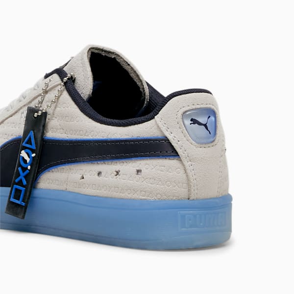 puma Black x PLAYSTATION® Suede Big Kids' Sneakers, Glacial Gray-New Navy, extralarge